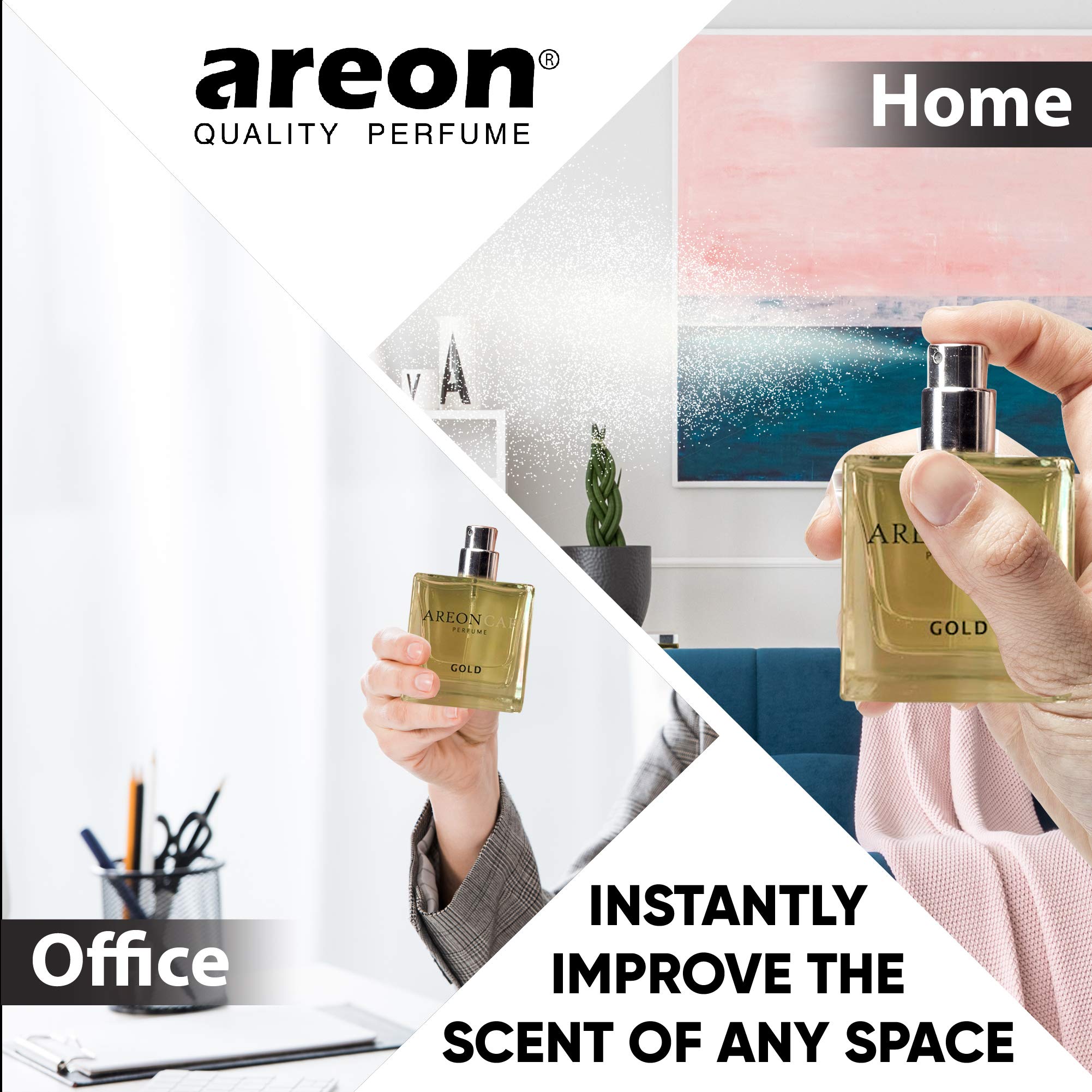 Areon MCP05 Car Air Freshener Perfume for Men Women 1.7 Fl Oz. (50ml) Glass Bottle, SILVER - Image 3